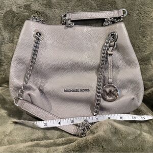 Michael Kors Silver Chain Gray Shoulder Bag